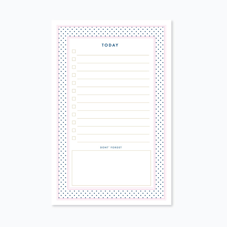 Today's To-Do List Notepad Polka Dot